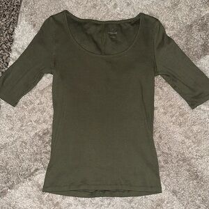 Everlane The Supima® Micro-Rib Scoop-Neck Tee Sz M